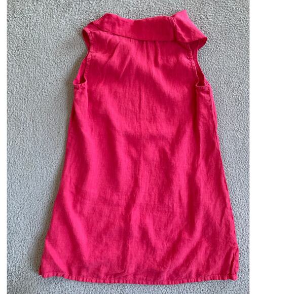 Fenini Tank Top XS Linen Cowl Neck Sleeveless Pink Blouse Made in USA Luxury - Picture 5 of 15